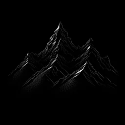 draw a simpel black mountian with black background