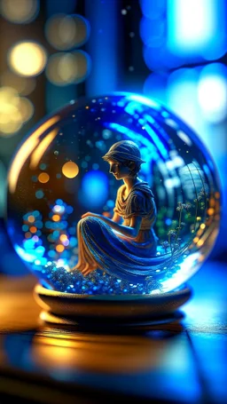 glowing pixie inside a floating Crystal ball, shot on Hasselblad h6d-400c, zeiss prime lens, bokeh like f/0.8, tilt-shift lens 8k, high detail, smooth render, down-light, unreal engine, prize winning