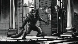 The werewolf from "Werewolves of London" as described in the song. Illustration.