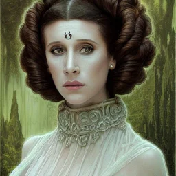 Princess leia goddess, perfect face, fantasy, beautiful face, gorgeous, intricate, dramatic lighting, emotionally evoking symbolic metaphor, highly detailed, photorealistic, artstation, concept art, smooth, sharp focus, art by albert aublet and krenz cushart, tomasz alen kopera, peter mohrbacher, and alphonse mucha, sharp focus, emitting diodes, smoke, artillery, sparks, racks, system unit, motherboard, by pascal blanche rutkowski repin artstation hyperrealism painting concept art