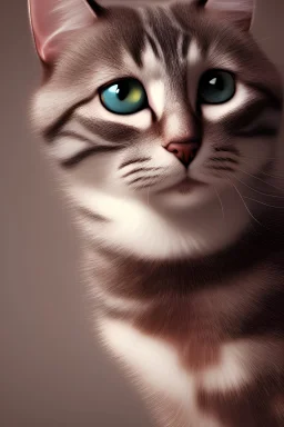 A cat looking at you, pixar style, 3d illustration