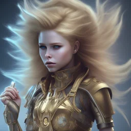 perfect face avril lavigne, golden eyes,dress armor athena, golden, particle fog, cloud, smoke