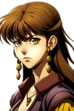 jojos style brown mullet bangs japanese vampire girl character