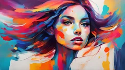 abstract girl art vibrant colors