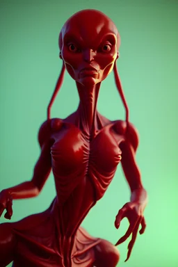 Red pill alien, cinematic lighting, Blender, octane render, high quality