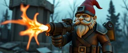 gnome hit man in mech suit in style of fallout 4