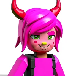 ROBLOX character pink hair with horns