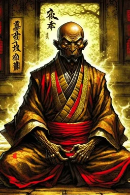 Stats: Strength (STR): 14 Dexterity (DEX): 16 Constitution (CON): 13 Intelligence (INT): 11 Wisdom (WIS): 17 Charisma (CHA): 12 Background: Shirokai was raised in a secluded monastery, where the monks devoted themselves to the study of ancient martial arts and the pursuit of inner peace. He was an orphan, brought to the monastery's doorstep as a baby, and the monks raised him as one of their own. photorealism, depth of field, lightrays, downligh