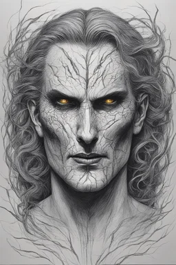 Nightmare in my mind, evil in many faces, Busch painting nightmare, thin line draw