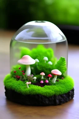 cute terrarium with a little mushroom