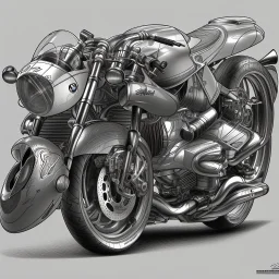 technical concept study, pencil sketch, motorcycle inspired the BMW R 18