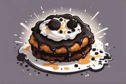 battered deep fried oreo, clean vector style