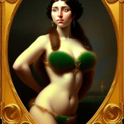 fullbody portrait of beautiful young booty busty atletic amazon Brunette woman with big Green sad eyes by Jean Auguste Dominique Ingres 8k