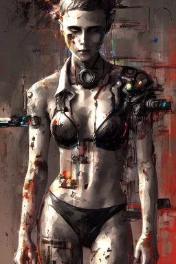 Danish singer MØ face,Abstract Yoji Shinkawa,cyberpunk,