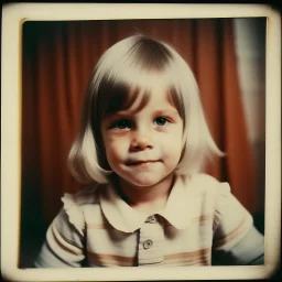 White haired wednesday as a child, polaroid, 1970s