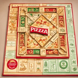 A pizza designed to look like a Monopoly board.