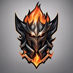 an esports logo, flame knight, sharp metal aesthetic,