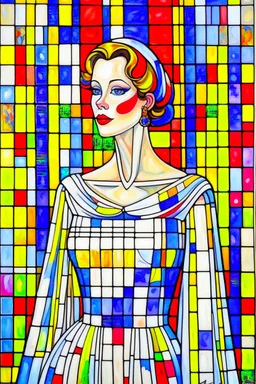 rtrait of a beautiful bride by James Gurney and Mondrian