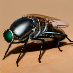 Photo of fly, 1500mm lens, realistic, front view