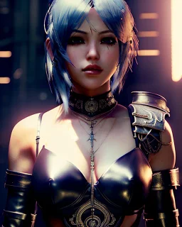 Nier, yorha, 2b, clear complexion, waist up portrait, 8k resolution, intricate details, ornate details, soft lighting, vibrant colors, retroanime, masterpiece, intricate eyeliner, dark eyeshadow, eyes, intricate tattoos, futuristic cityscape background