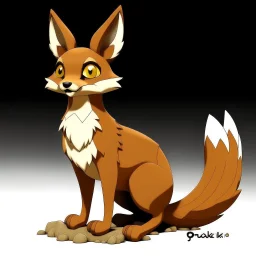 Create a fox with ground/rock-like features on its body