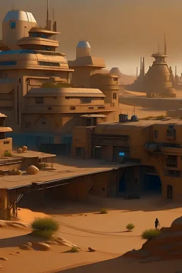 Cyberpunk desert town