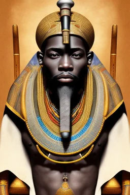 african portrait, ancient egypt, zulu, scaffolding, high detail