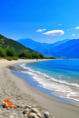 albanische berge am Strand