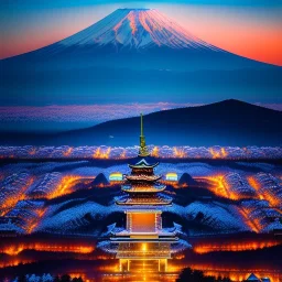 Mount Fuji, Japan,aerial view,extremely detailed digital painting, high resolution,8k, realistic, beautiful, volumetric lighting, mystical colors ,perfectly centered image, perfect composition, rim light, beautiful lighting,masterpiece, stunning scene, raytracing, anatomically correct, in the style Van Gogh and robert e howard and Ken Kelley and Ohrai Noriyoshi and Simon Bisley and tomzj1.