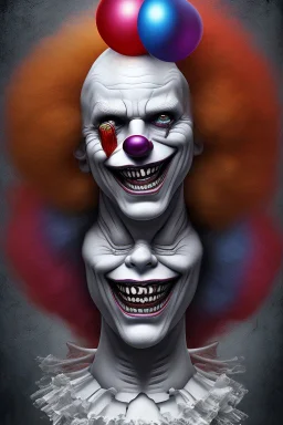 Clown horror iper realistic dark 3d 8k hi quality neo.