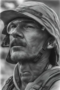 facial Portrait of action hero Jimmy Doonan by Scott Kendall