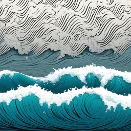 comic-style waves but the water is replaced with alternating large numeric zeroes and large numeric ones