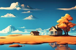 Digital art isolated house