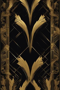 gold art deco delicately designed border on a black background