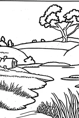 landscape simple drawings for coloring