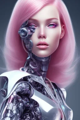 cyborg, pink hair,seven , perfekt, real, dream