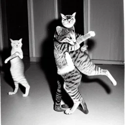 Old Creepy photo of new years eve cats dancing