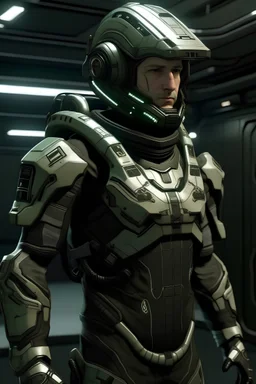 Scientist in Exo-suit, eve online style, male