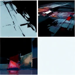 Minimal abstract oil paintings close up body parts and concrete fragments, in carpark, illuminated at night, style of Justin Mortimer and Francis Bacon