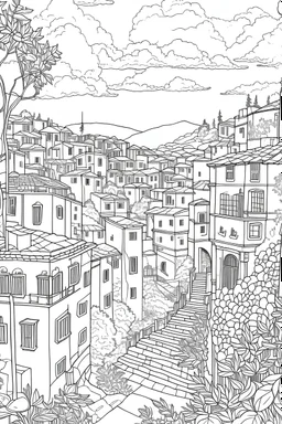 Coloring book page of Deit el Qamar Lebanon