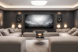 home cinema room with LED lighting in the walls make sure the room is completely symmetrical