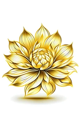 golden flower VECTOR illustration defined and detailed with white background