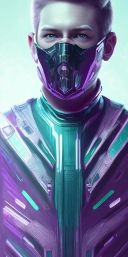 purple galaxy masked super villain, weapons in hands, teal and purple smoke, full portrait, hyper realistic, 4k