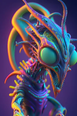 colorful alien , incredibly detailed, ultra high resolution, 8k, complex 3d render, cinema 4d.