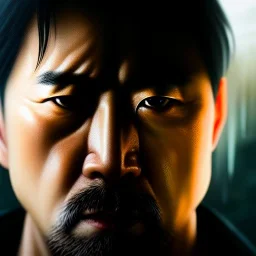 Ultra detailed fullbody Portrait in oil on canvas of Jin Sakai-Ghost Of Tsushima,intense stare,extremely detailed digital painting, extremely detailed face,crystal clear Big eyes, mystical colors ,perfectly centered image, perfect composition, rim light, beautiful lighting,masterpiece,8k, stunning scene, raytracing, anatomically correct, in the style of robert e howard and Ken Kelley and Ohrai Noriyoshi and Simon Bisley and tomzj1