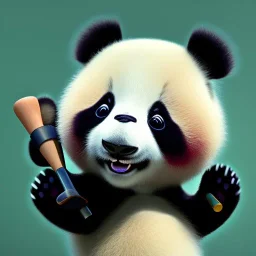 cute baby panda, by pixar