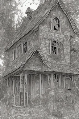 coloring book page Small Haunted Houses