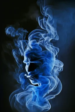 blue smoke in a shape of a smoke person smoke smoke