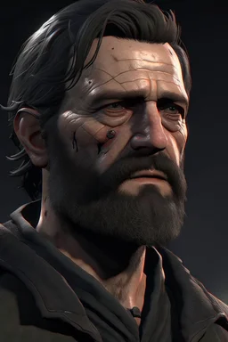 Create a mix between Joel from TLOU and Negan from TWD