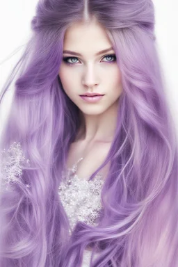 pretty young girl, purple long haired